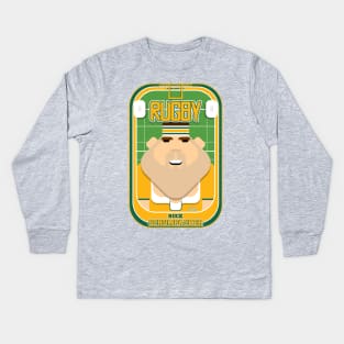 Rugby Gold and Green - Ruck Scrumpacker - Bob version Kids Long Sleeve T-Shirt